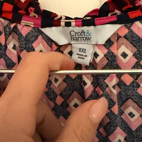 Croft & Barrow Navy and Pink Midi Dress - Picture 2 of 4